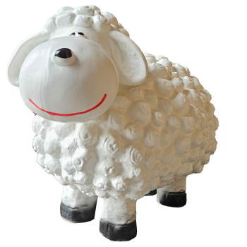 Deko Tierfigur aus Kunstharz Schaf 26 cm Weiß für Haus und Garten Selbstabholung